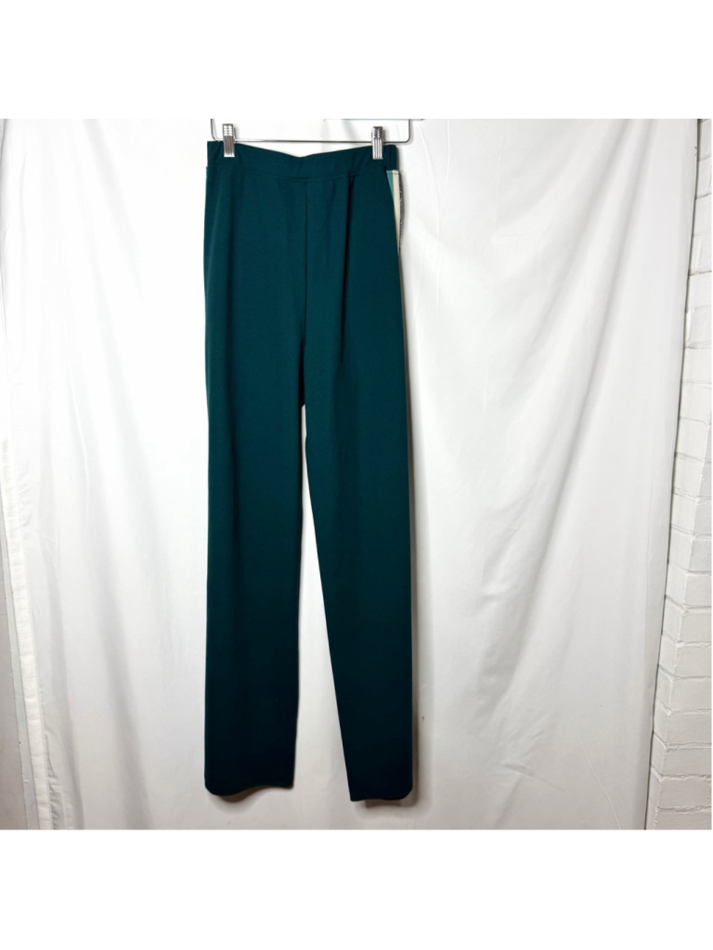 Women's Saint + Sofia Green Runway Pant Trousers Size 4 with White Side Stripe - Picture 2 of 6